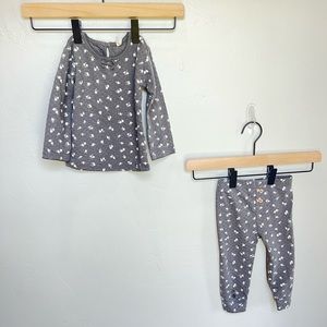 Quincy Mae Baby Girl 12-18 mo Pointelle Longsleeve Shirt and Pants Set